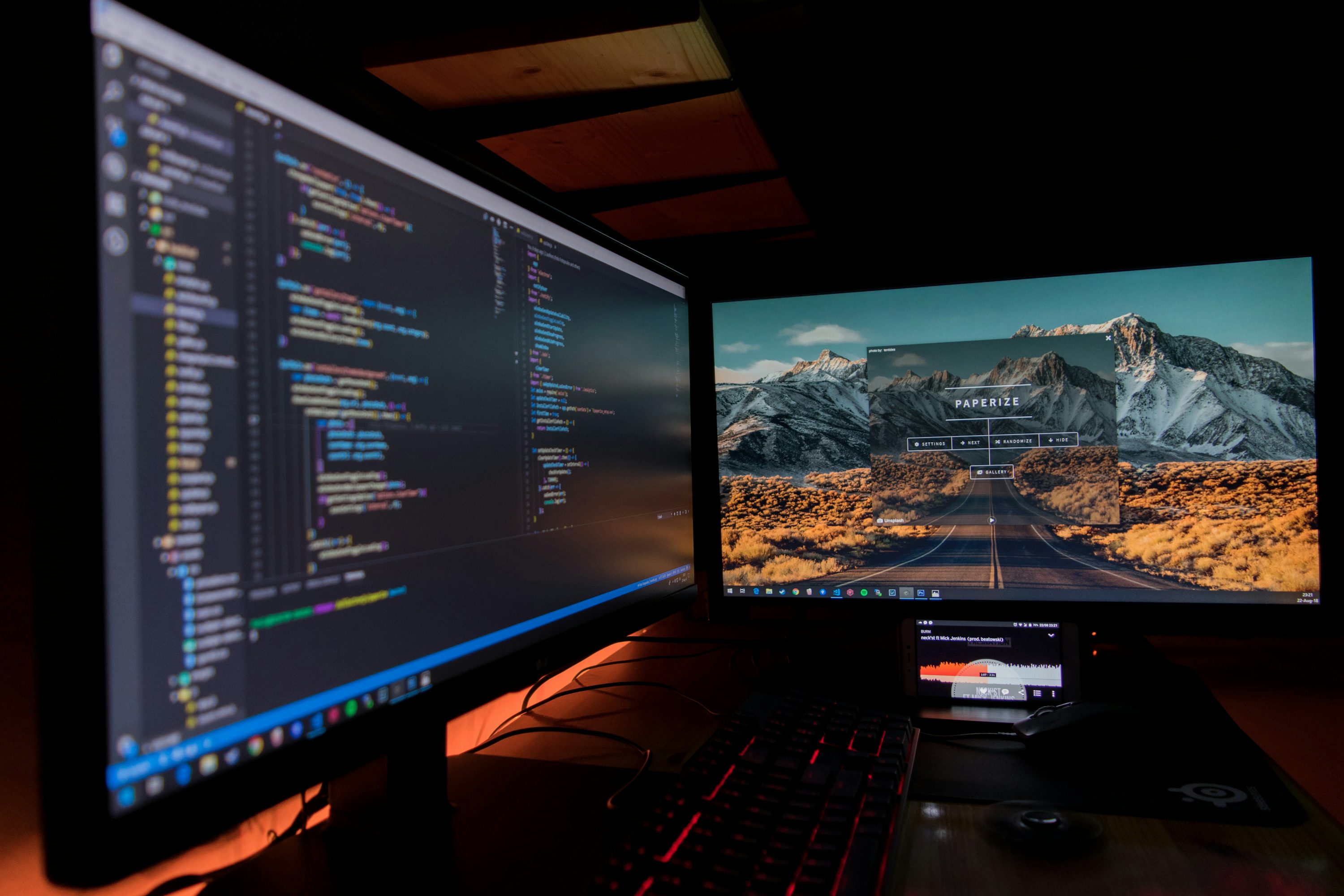 Code op dual-monitor setup voor API-integraties